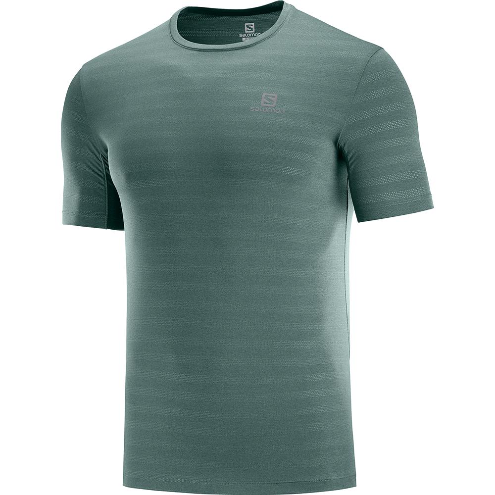 Camisetas Salomon Hombre Verde - Salomon Argentina XA M,395016-RPQ